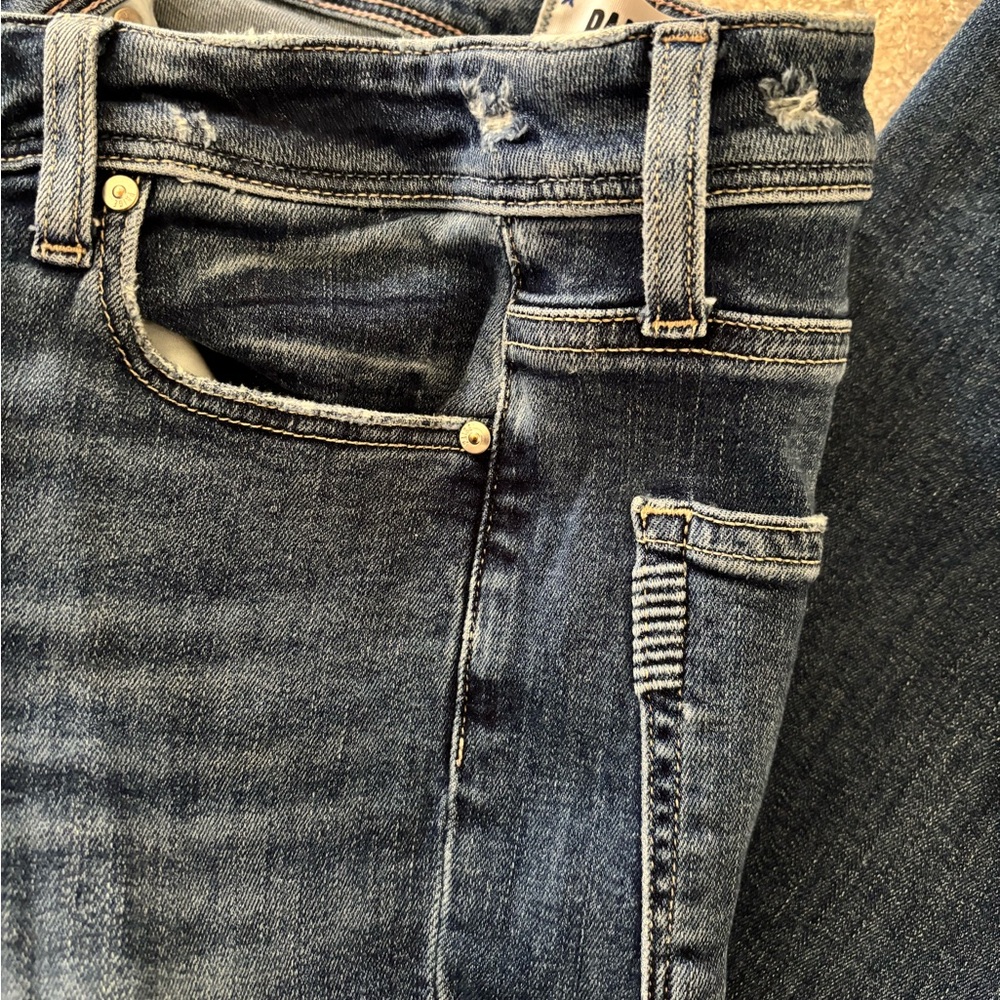 PAIGE Blue Flare Wide Leg Jeans Classic Denim - Picture 5 of 14